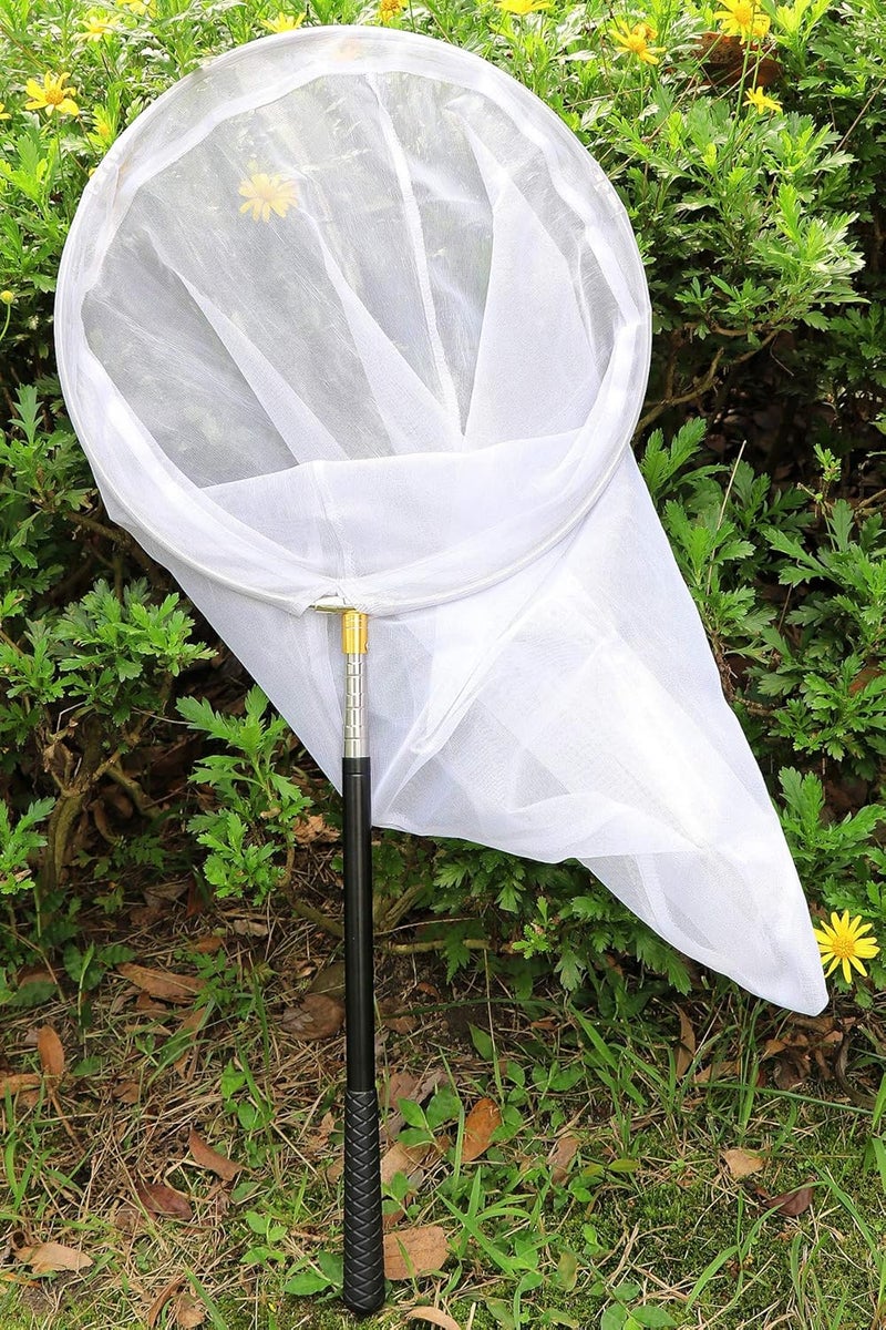 RESTCLOUD Professional Insect and Butterfly Net with 14" Ring, 26" Net Depth, 59" Telescopic Handle Full Extends to 73" Stainless Lockable - Image 4